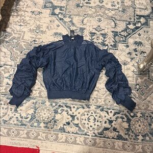 Gracia Navy Blue Ruffled Blouse